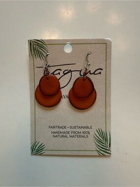 Tagua Orange Earrings